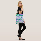 Green Paars Tie Dye Swirl Tote Bag (Op model)