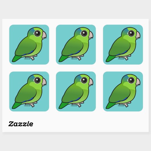 Green Pacific Parrotlet Vierkante Sticker (Vel)