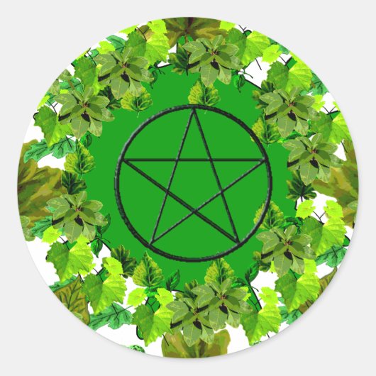 Green Pagan Ronde Sticker (Voorkant)