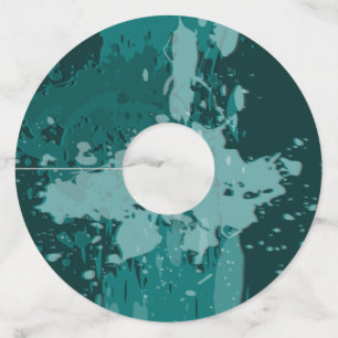 Green Paint Splatter - Party Supplies - Wijnglaslabel