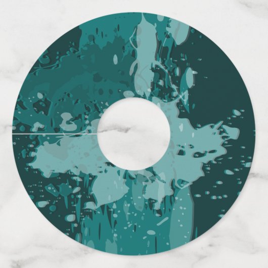 Green Paint Splatter - Party Supplies - Wijnglaslabel (Voorkant)