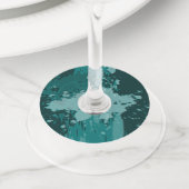 Green Paint Splatter - Party Supplies - Wijnglaslabel (Dichtbij)