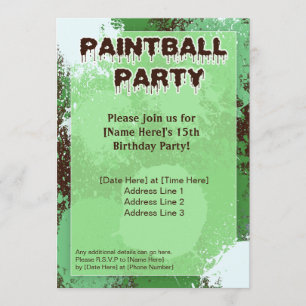 Green Paintball Party nodigt uit Kaart