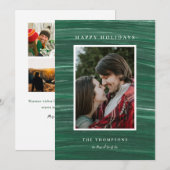 Green Painted Background Photo Holiday Card Feestdagenkaart (Voorkant / Achterkant)