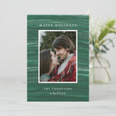 Green Painted Background Photo Holiday Card Feestdagenkaart (Staand voorkant)