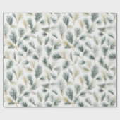 Green painterly spruce and pine pattern cadeaupapier (Vlak)