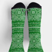 Green Paisley Bandana Print Socks Sokken (Top)
