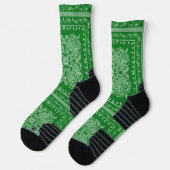 Green Paisley Bandana Print Socks Sokken (Links)