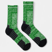 Green Paisley Bandana Print Socks Sokken (Rechts)