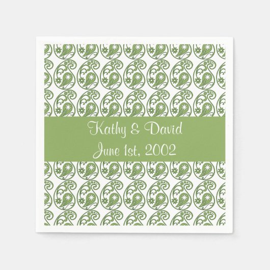 Green Paisley (bruiloft) Servetten (Voorkant)