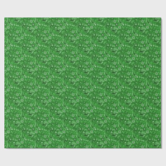 Green Paisley Cute Simple Cadeaupapier (Vlak)