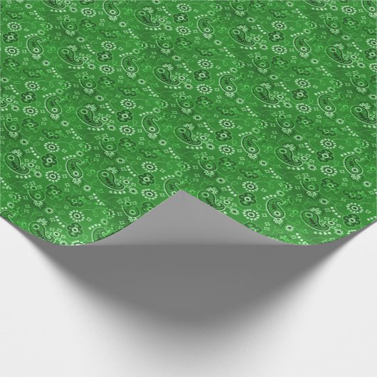 Green Paisley Cute Simple Cadeaupapier (Hoek)