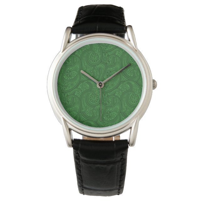 Green Paisley Horloge (Voorkant)