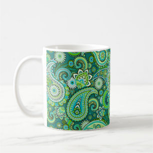 Green Paisley Koffiemok