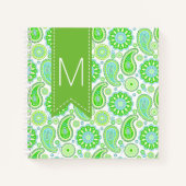 Green Paisley Monogrammed Notitieboek (Voorkant)