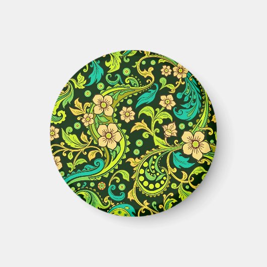 Green Paisley Pattern Magneet (Voorkant)