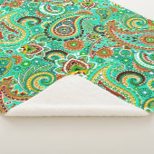 Green Paisley Pattern Sherpa Deken (3/4)