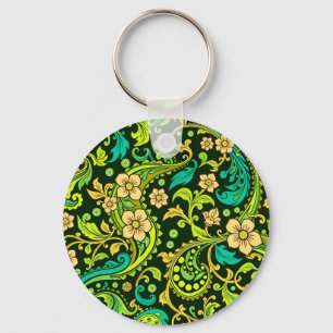 Green Paisley Pattern Sleutelhanger