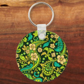 Green Paisley Pattern Sleutelhanger (Voorkant)