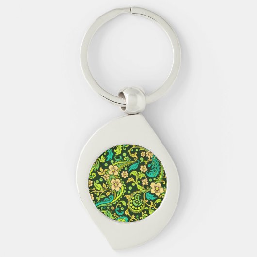 Green Paisley Pattern Sleutelhanger (Voorkant)