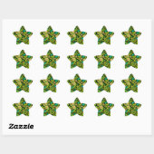 Green Paisley Pattern Ster Sticker (Vel)
