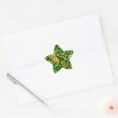 Green Paisley Pattern Ster Sticker (Envelop)