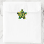 Green Paisley Pattern Ster Sticker (Tas)