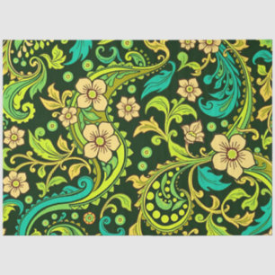 Green Paisley Pattern Tissuepapier