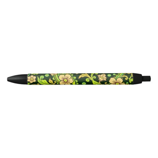 Green Paisley Pattern Zwarte Inkt Pen (Voorkant)