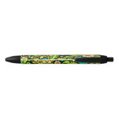 Green Paisley Pattern Zwarte Inkt Pen (Achterkant)