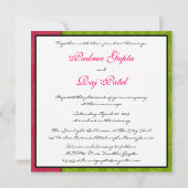 Green Paisley Peacock Indian Wedding Invitation Kaart (Achterkant)