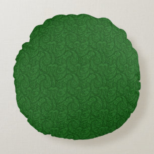 Green Paisley Rond Kussen