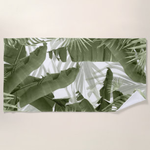Green Palm Banana Leaves Bliss 1 #art #natuur Strandlaken