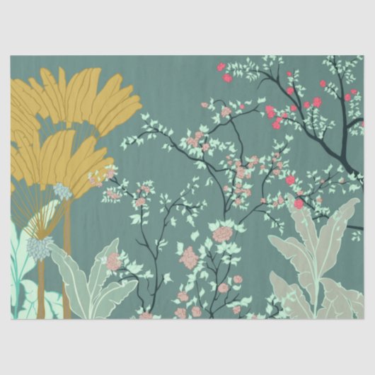 Green Palm Chinoiserie Tissuepapier (Voorkant)