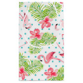 Green Palm Flamingo Gift Bag Klein Cadeauzakje (Achterkant)