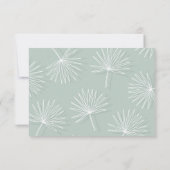 Green Palm Leaf Minimal Monogram Note Kaart (Achterkant)