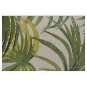 Green Palm Leaf Print Linen Fabric Stof (Fat Quarter)