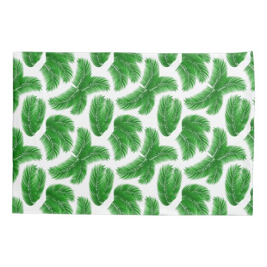 Green Palm Leaf Tropical Pattern Kussensloop (Achterkant)