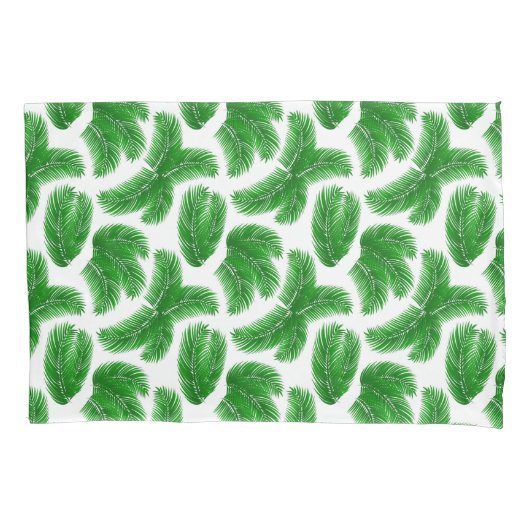 Green Palm Leaf Tropical Pattern Kussensloop (Voorkant)