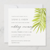 GREEN PALM LEAF WATERVERF FOLIAGE WEDDING KAART (Voorkant)