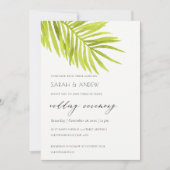GREEN PALM LEAF WATERVERF FOLIAGE WEDDING KAART (Voorkant)