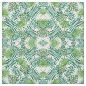 Green Palm Leaves Art Waterverf Fabric Pattern Stof (Swatch)