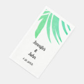 Green Palm Leaves Waterverf Elegant Cool Wedding Servet (Hoek)