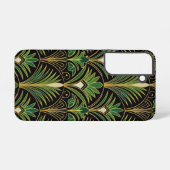 Green Palm Luxe Art Deco | Elegant Samsung Galaxy Hoesje (Achterkant horizontaal)