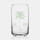 Green Palm Palmetto Tree Monogram Blikvorm Glas (Voorkant)