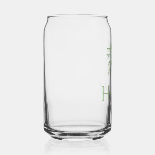 Green Palm Palmetto Tree Monogram Blikvorm Glas (Rechts)
