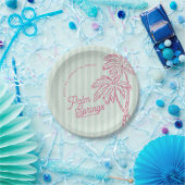 Green Palm Spring Pastel Beach Party Favorieten Papieren Bordje (Feest)