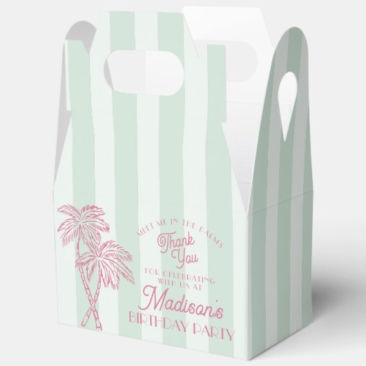 Green Palm Spring Pastel Beach verjaardagsfeestje Bedankdoosjes (Open)