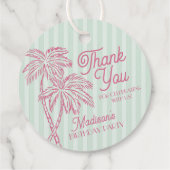 Green Palm Spring Pastel Beach verjaardagsfeestje Bedankjes Labels (Achterkant)
