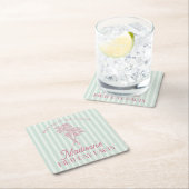 Green Palm Spring Pastel Beach verjaardagsfeestje Kartonnen Onderzetters (Insitu)